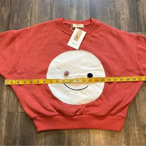 NWT Kids  Smily Face Orange Lo g Sleeves Sweatshirt Size 5 - Picture 6 of 7